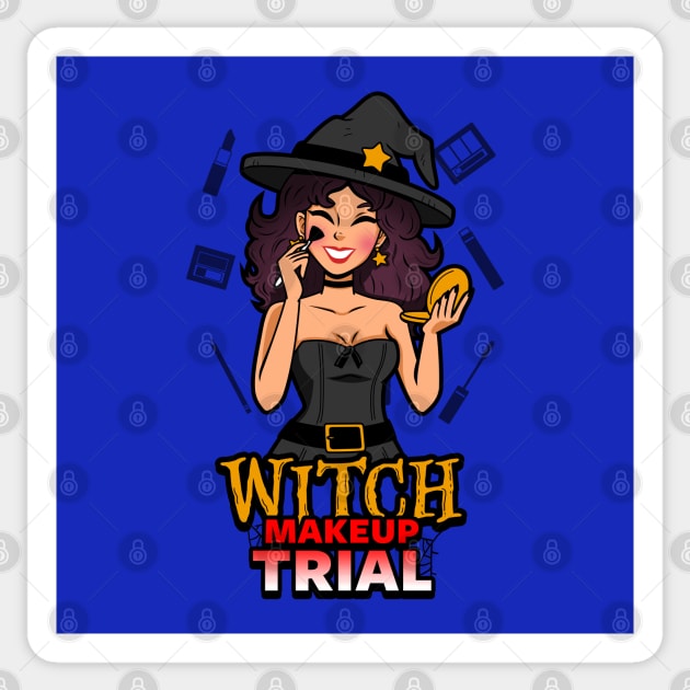 Pretty Funny Witch Feminist Girl Makeup Halloween Original Cartoon Sticker by BoggsNicolas